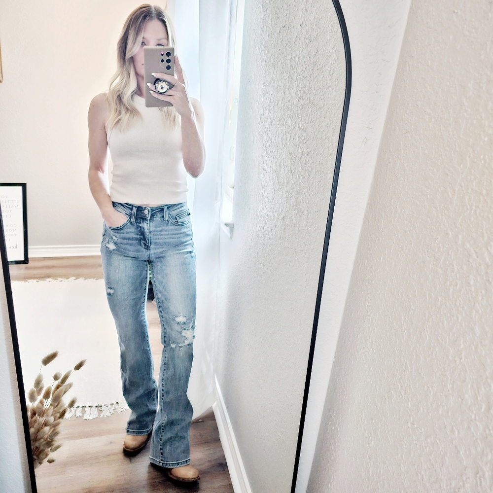 Judy Blue High Rise Bootcut Jeans Size 1/25 Slight Distressing Work Or Play NWT - Picture 7 of 15